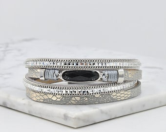 Women/Teen/Unisex chic leather wrap around style bracelet