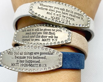 Unisex inspirational tranquility peace leather bracelet (Goodworks)