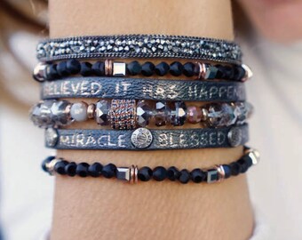 Inspirational Arise Fossil New Bible leather bracelet (Goodworks)