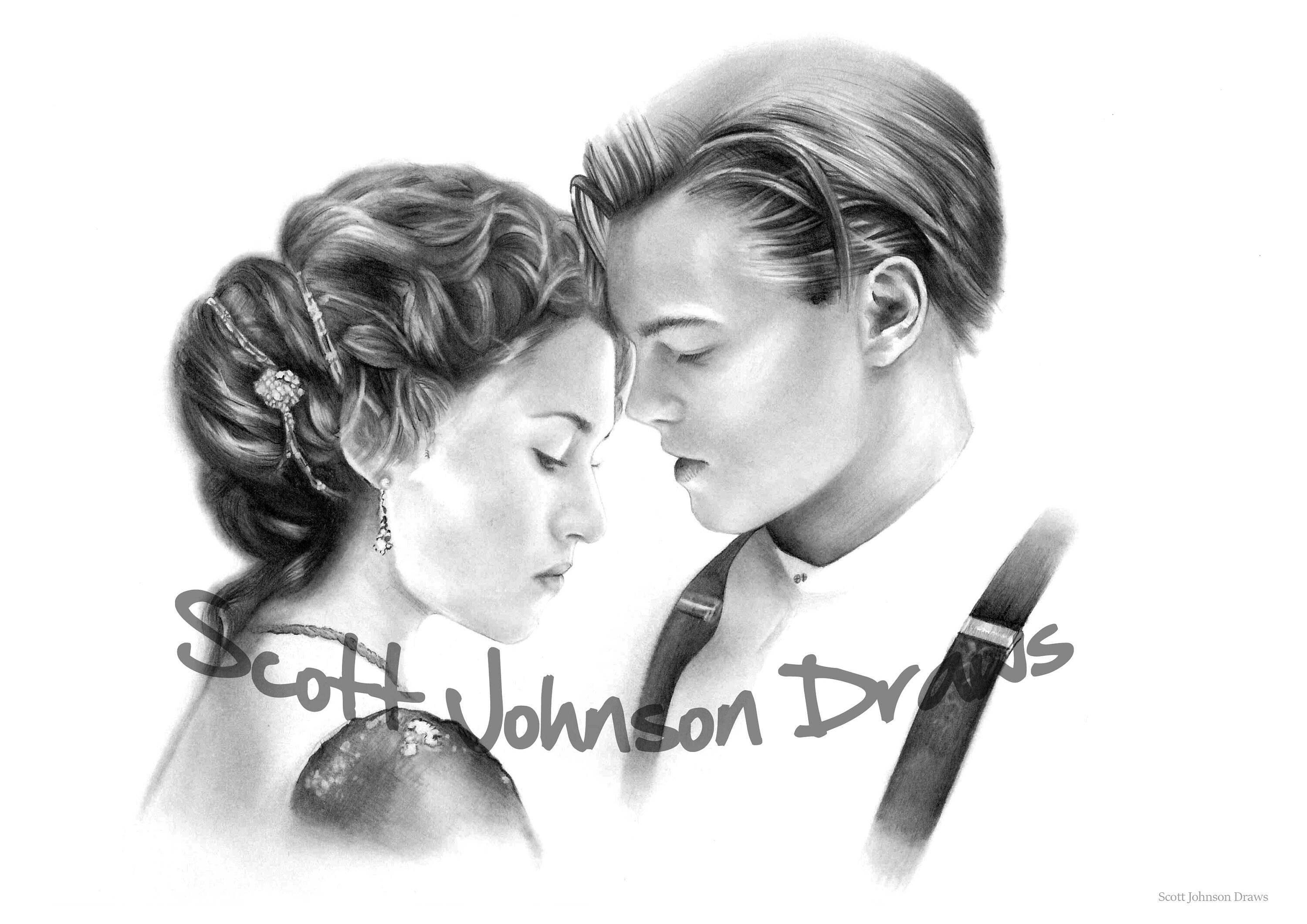 Titanic. Movie. Rose and Jack. Pencil Drawing. A4 print Etsy