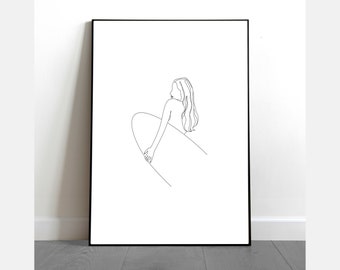 Surf Drawing Etsy