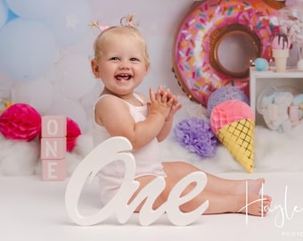 WOODEN word ONE, freestanding pretend play, child safe, natural, photography prop, wooden, toy, learning, organic, boho birthday