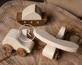 Reclaimed Wood Toy Car: Child Safe Rustic Vehicle