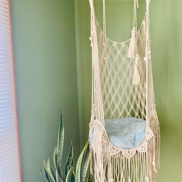 The Feline Recline ~ Macramé Cat Hammock