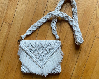 Macrame Crossbody Satchel - Large