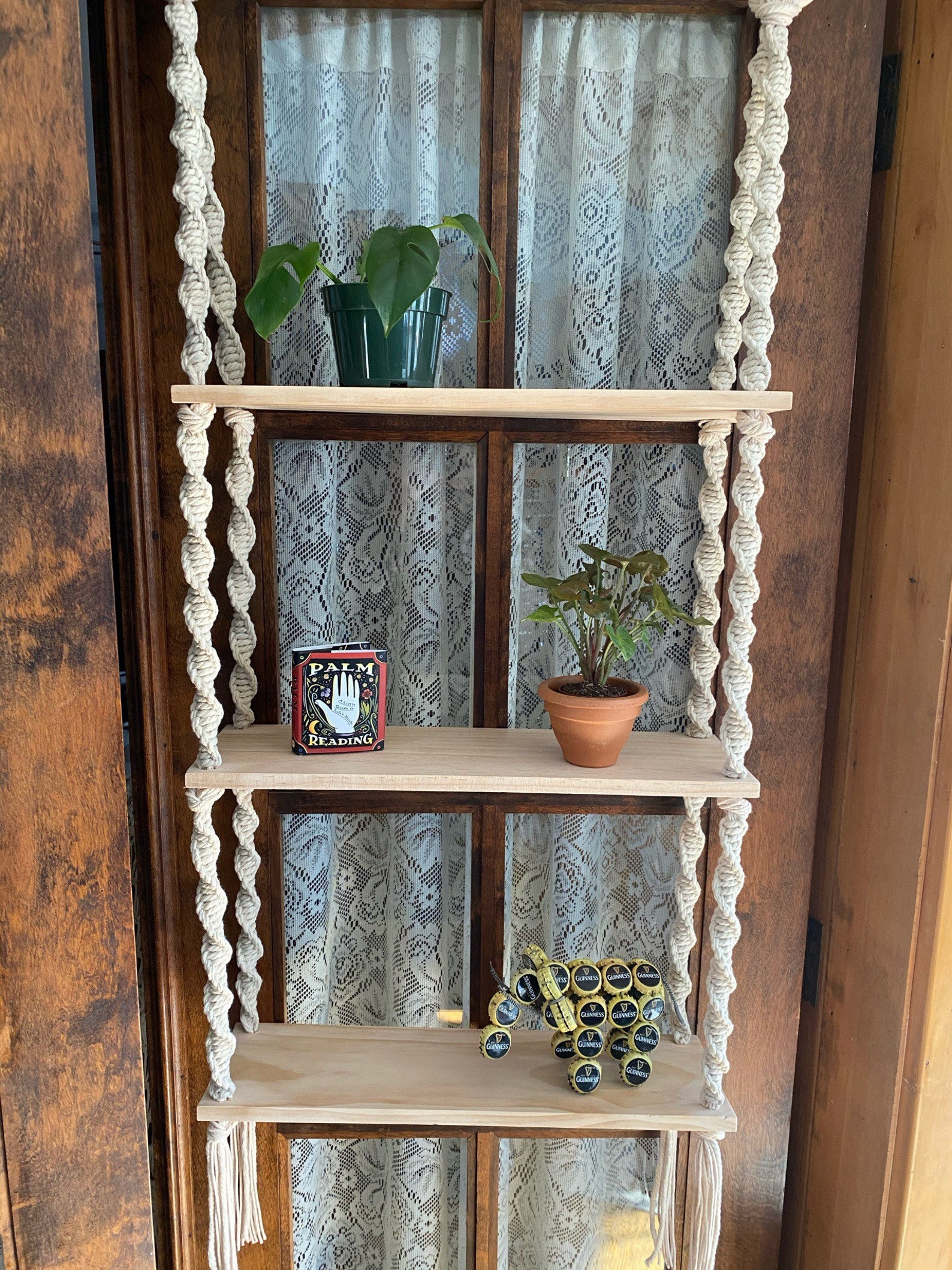 3Tier Macrame Wall Hanging Shelf Etsy