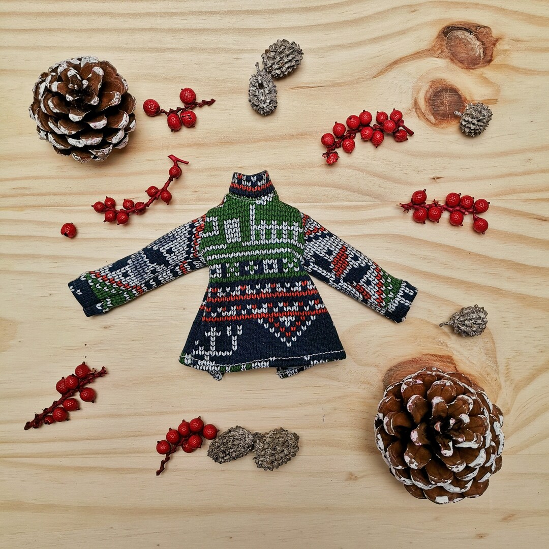Knitted Christmas Sweater for 1/6 or 30cm Scale Dolls in - Etsy