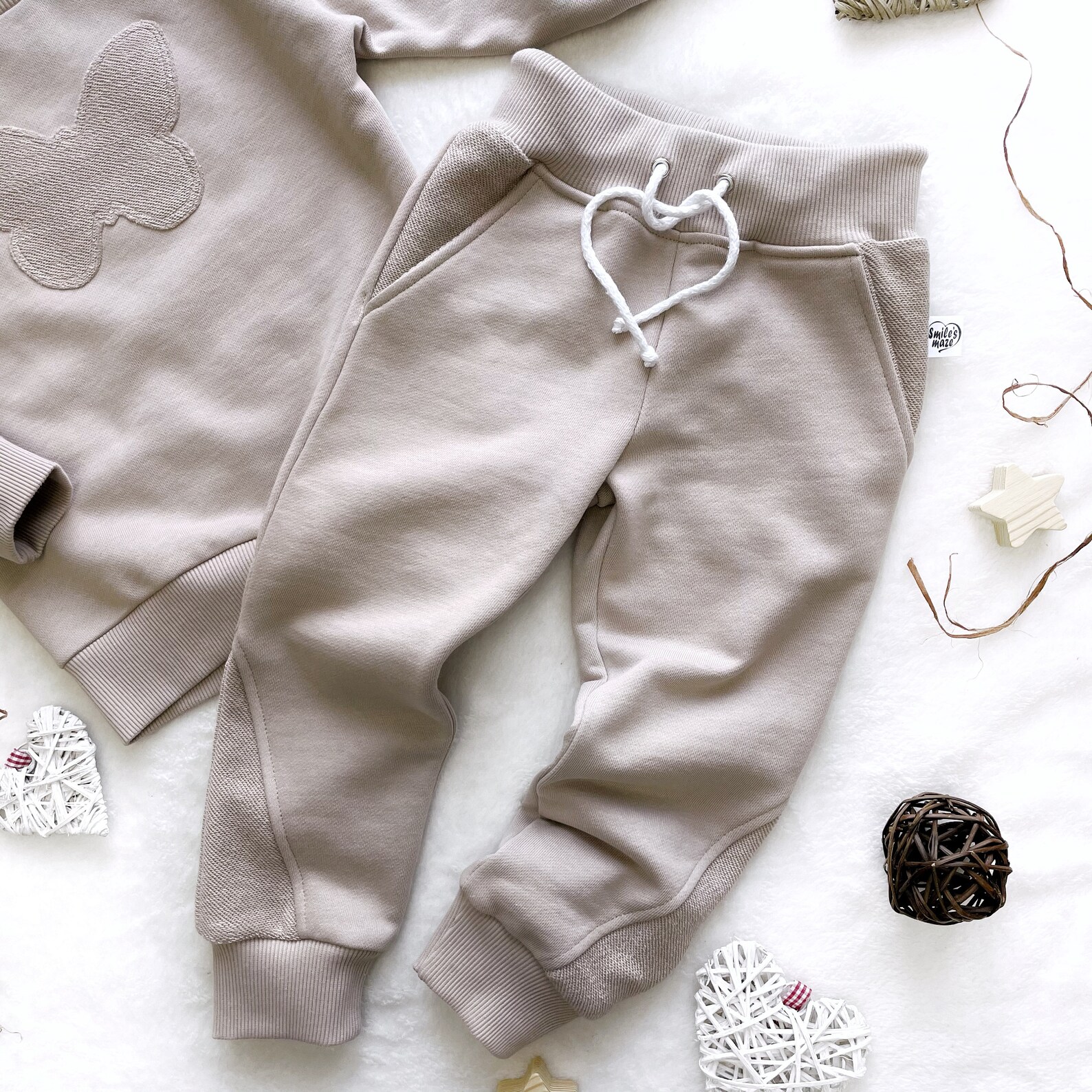 Baby butterfly sweatshirt and sweatpants set Cocoa Ñrew neck | Etsy