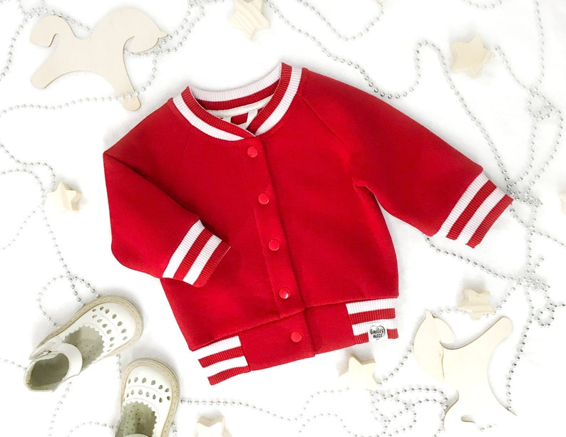 Red baby bomber Warm baby jacket Unisex kids' clothing Etsy