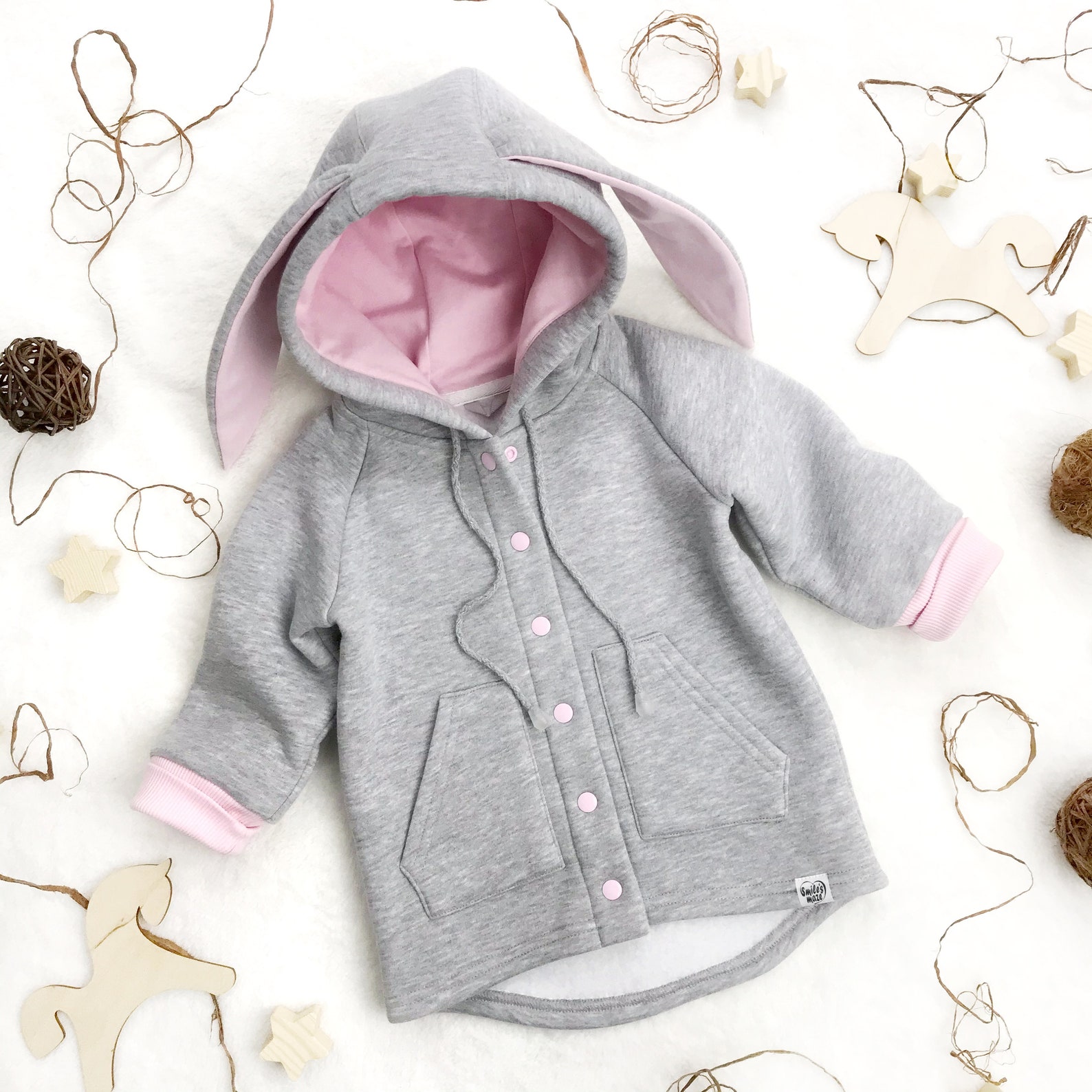 Baby Bunny Coat With Pockets Warm Animal Jacket Easter Etsy