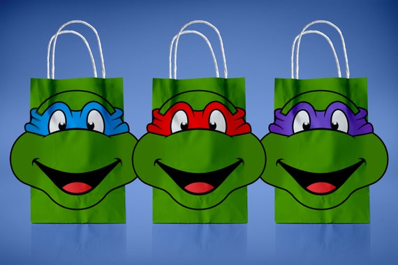 Teenage Mutant Ninja Turtles Party Bags Birthday Decorations Etsy