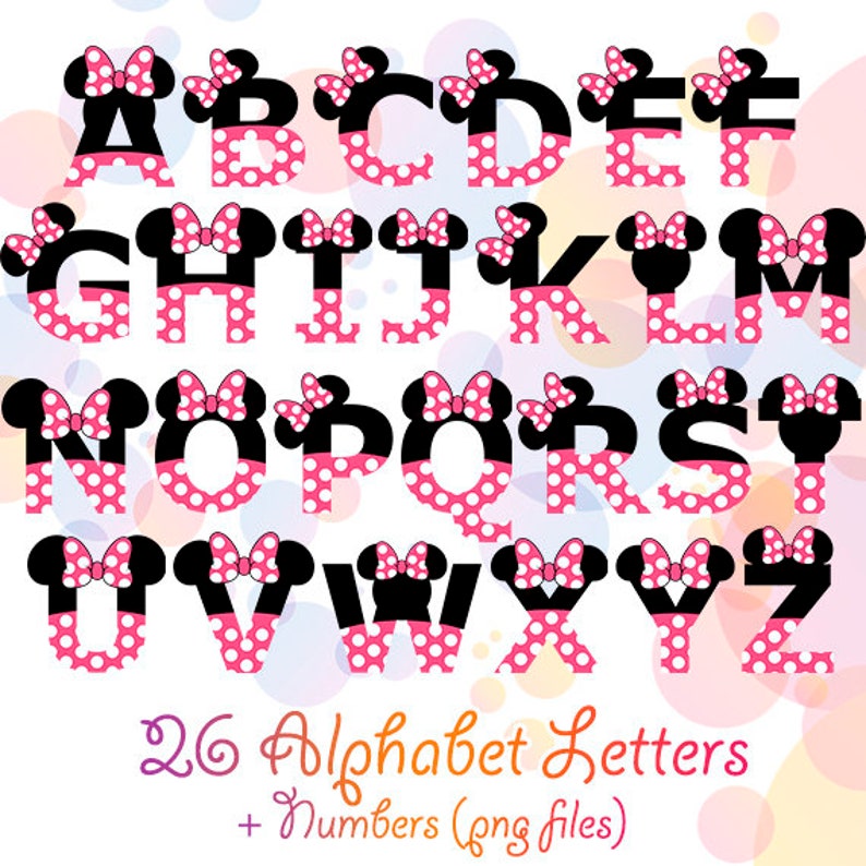 letras de minnie mouse para imprimir alfabeto digital png etsy