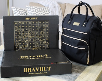 Convertible Laptop Backpack Purse, BRAVHUT, USB Port, Gift Box
