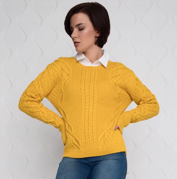 Pullover donna in lana merinos extra fine. Maglieria di qualità artigianale
