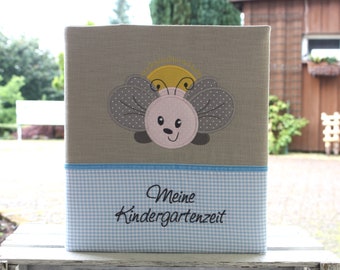 Kindergartenordner Kita-Ordner Krippenordner Portfolio Kindergarten Ordnerhülle mit Namen Grundschulordner Glühwürmchen individualisierbar