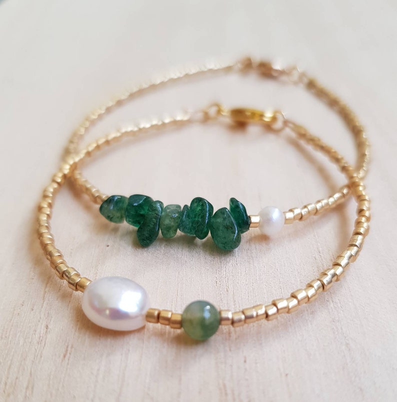 Green Jade Crystal Bracelet 18k Gold-filled Clasp Gemstone - Etsy Australia