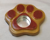 Autumn decoration tea light holder quot Cat paw Hans Max quot made of concrete