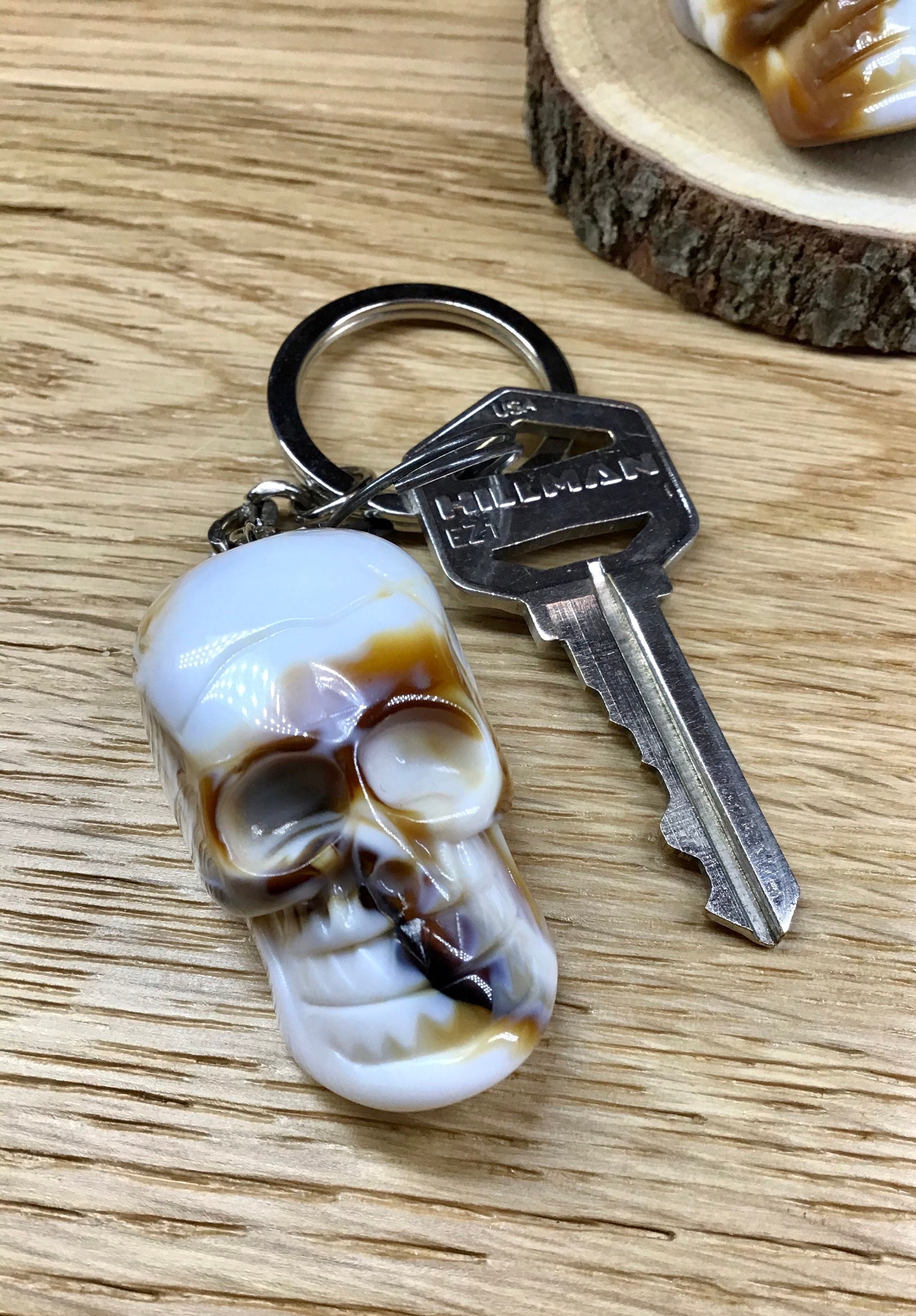 Skull Keychain. Keychains. Mens Gifts. Cool Keychain. Skull Etsy