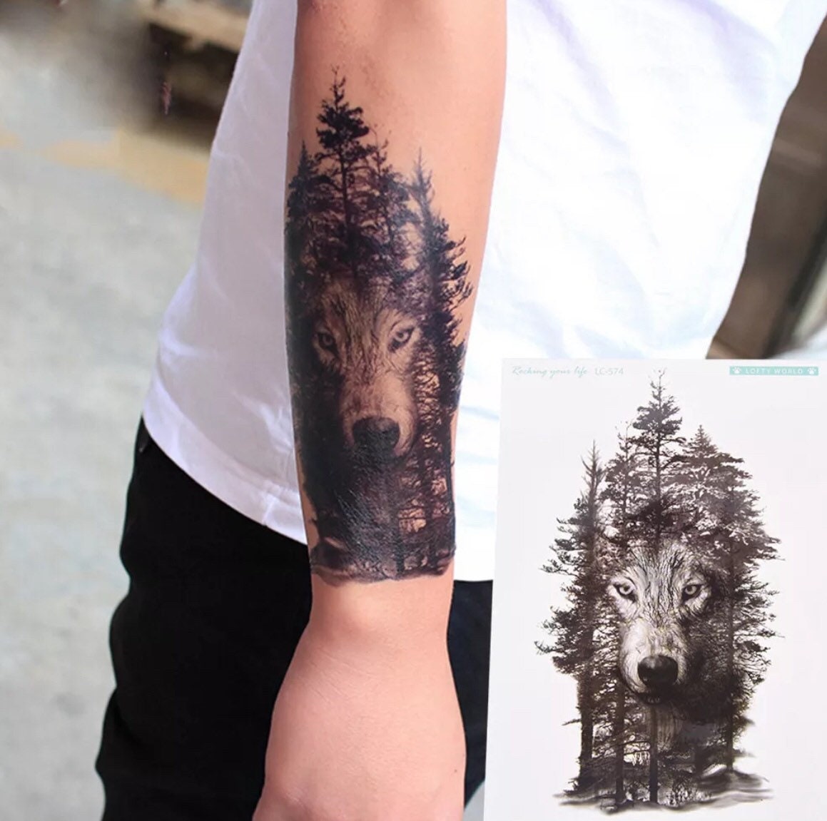 Wolf Tattoo. Temporary Tattoo. Large Tattoo. Big Temporary - Etsy Denmark