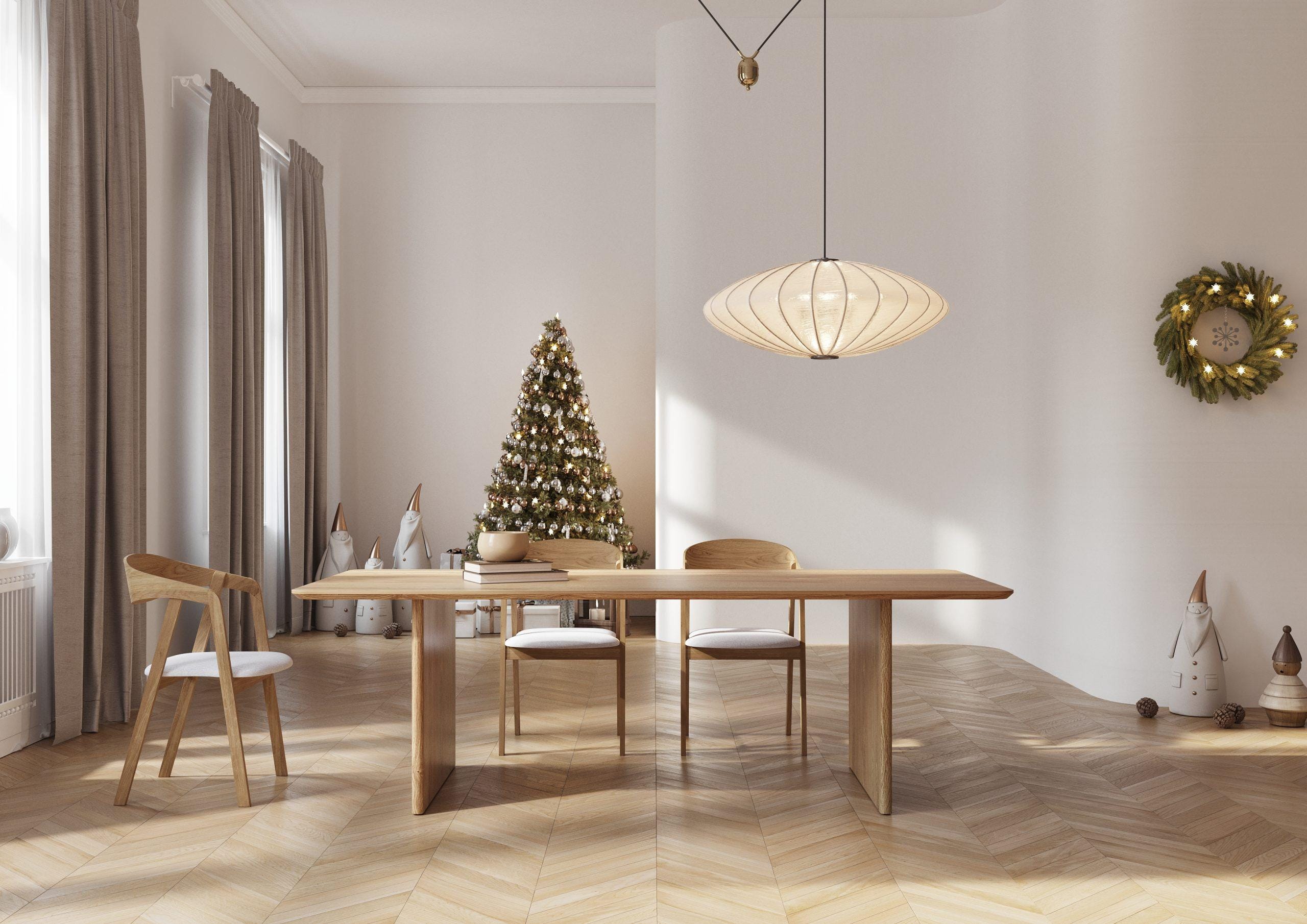 HARDWOOD Solid Oak Dining Table With Wooden Legs CLAR 036 - Etsy UK