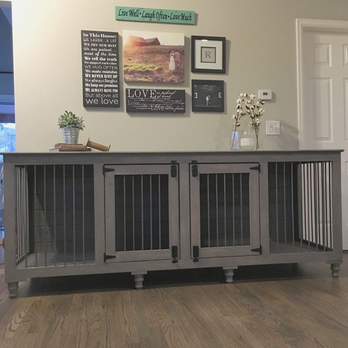Indoor Dog Kennels DoubleXLarge Rustic Dog CrateFarmhouse Etsy