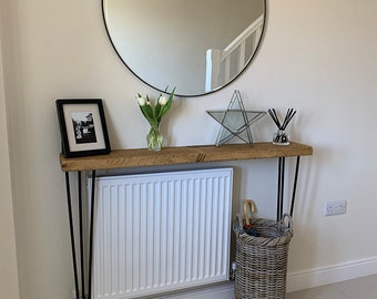 Rustic Console Table with Hairpin Legs, Rustic Hallway Table, Entryway Table UK 48 Hours Dispatch/48 Hours Delivery Radiator Table Shelf