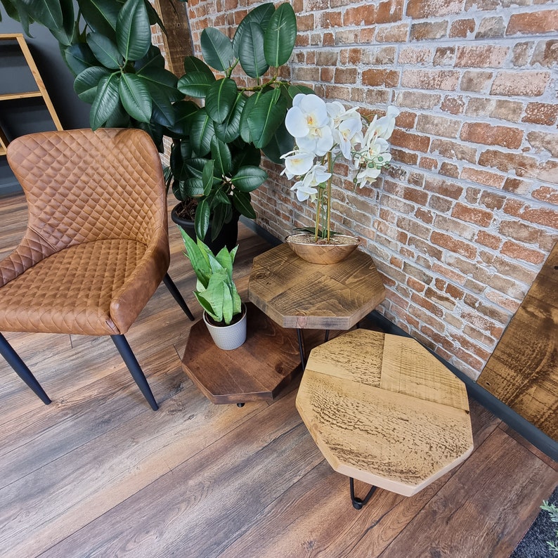 Rustic Octagon Side Table Coffee Table Christmas Tree Stand Etsy UK