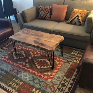 Live Edge Round Corners Coffee Table Industrial Side Table 45cm