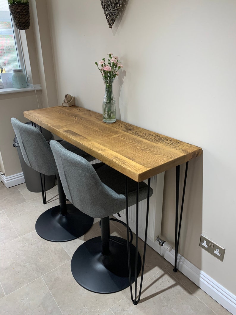 Rustic Breakfast Bar Worktop Kitchen Table Stool 