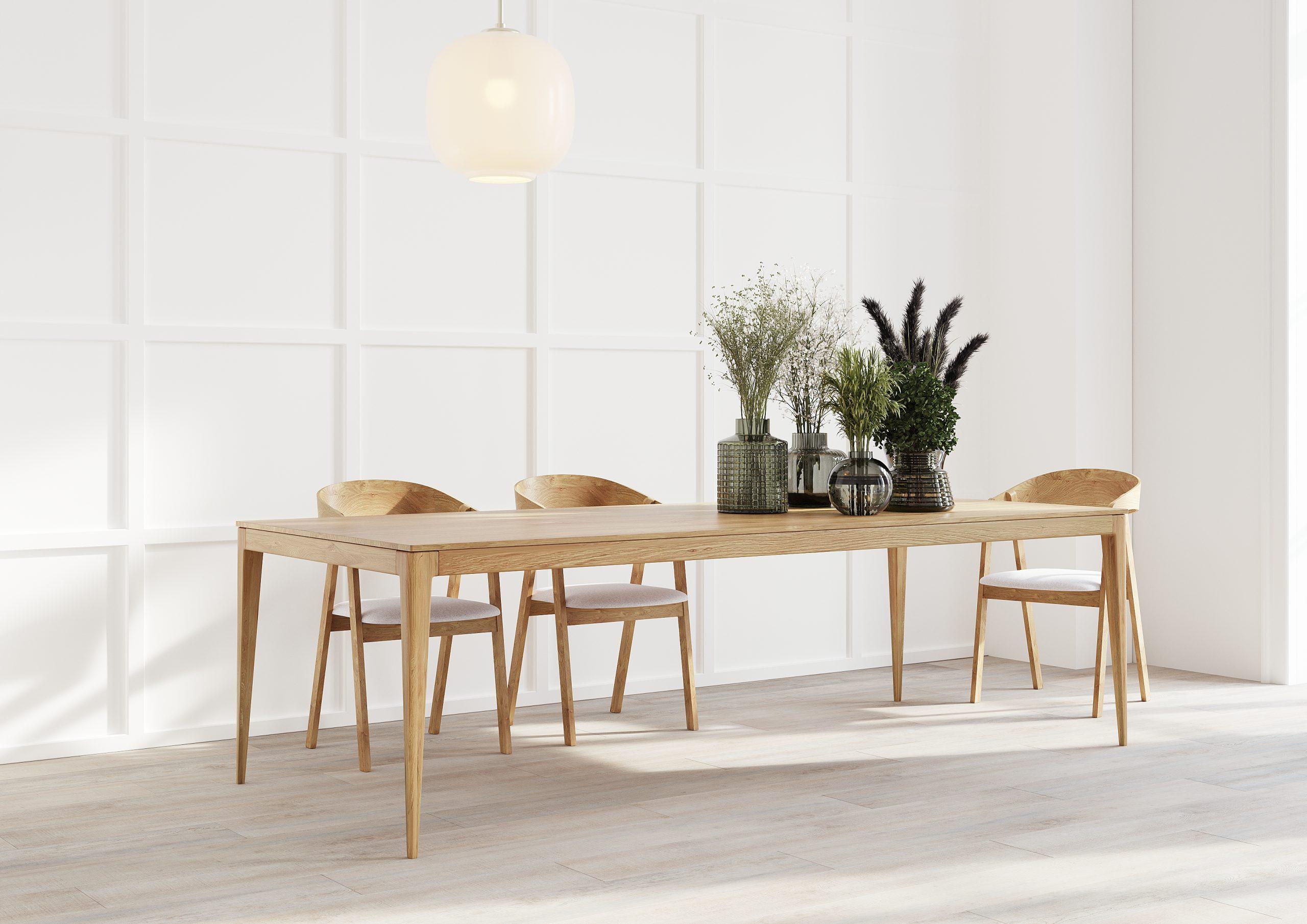 Solid Oak Dining Table With Wooden Legs 0102 - Etsy UK