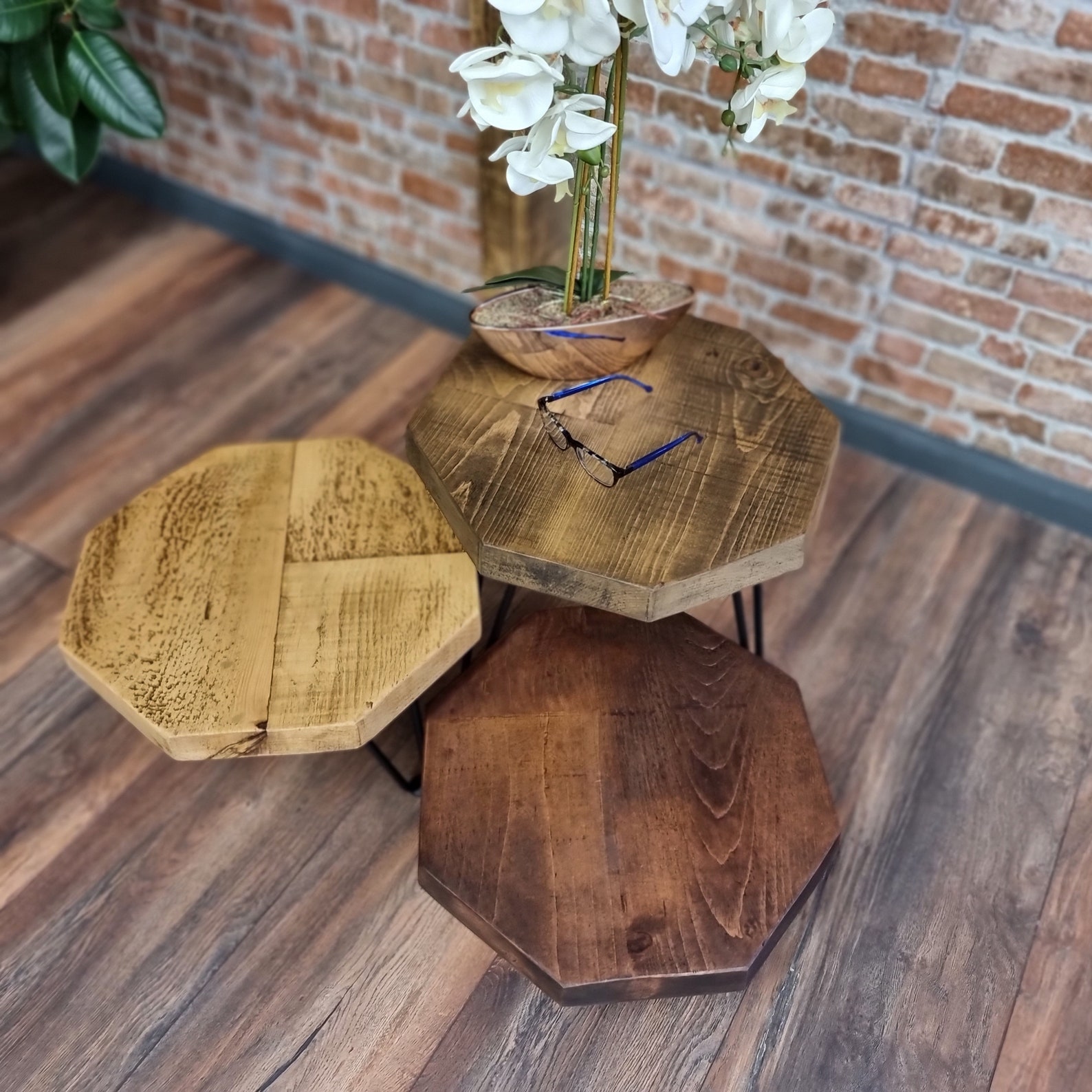 Rustic Octagon Side Table Coffee Table Christmas Tree Stand Etsy UK