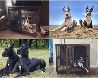 Great Dane Dog Crate Indoor Kennels Wooden Farmhouse Beds Home Single XXXL