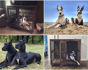 Great Dane Dog Crate Indoor Kennels Wooden Farmhouse Beds Home Single XXXL