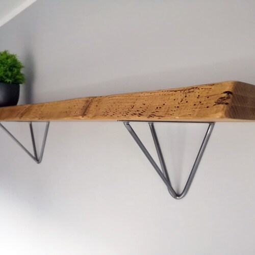 Live Edge Lipped Metal U Bracket Shelf Rustic Shelf Etsy UK
