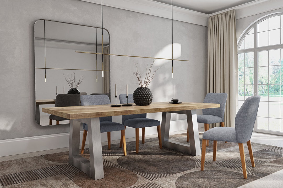 Solid Oak Dining Table With TP Frame Legs 100x100 DURABLE HARDWOOD ...