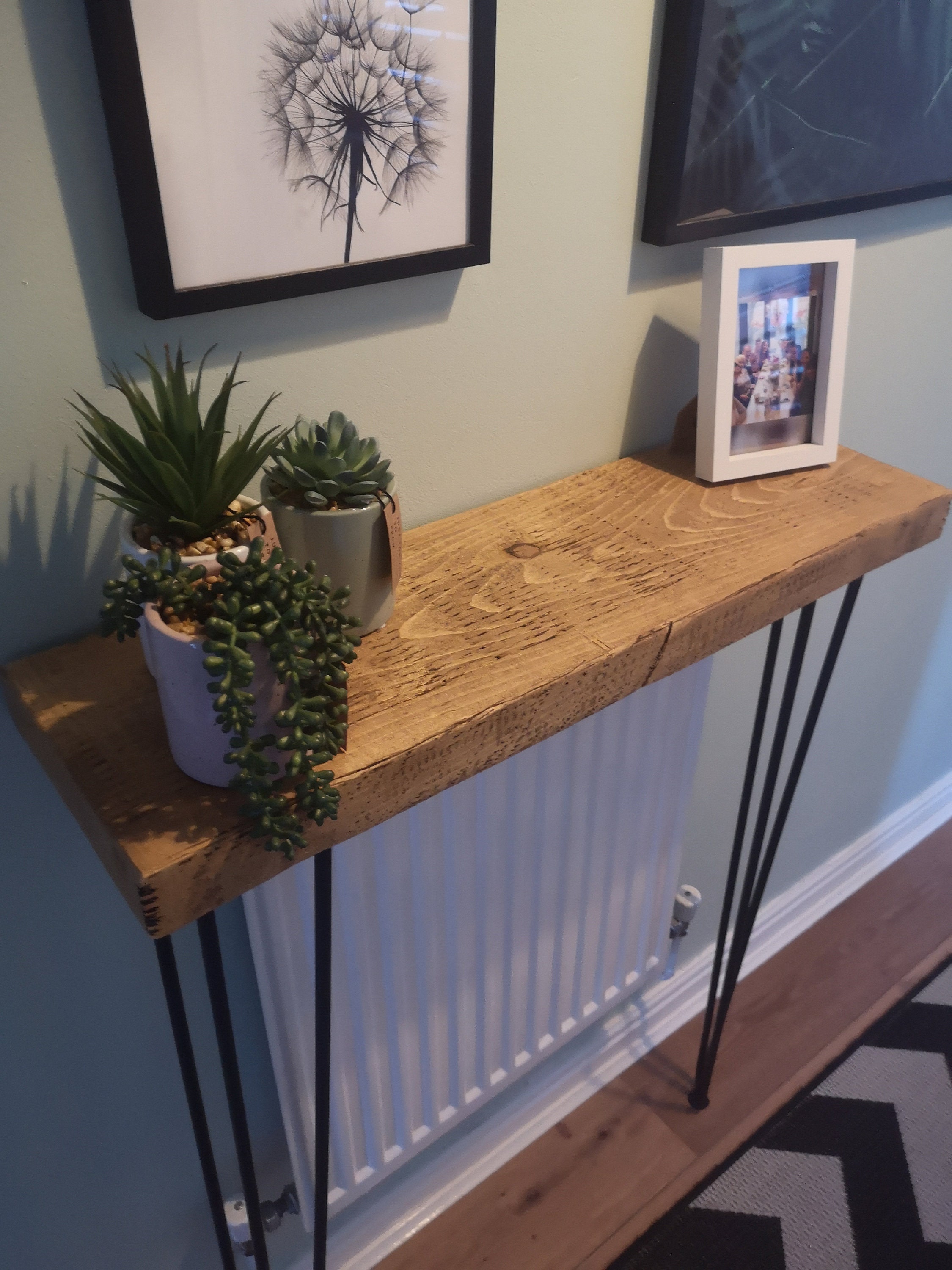 106.50cm Height Rustic Wood Console Table with Hairpin Legs | Etsy