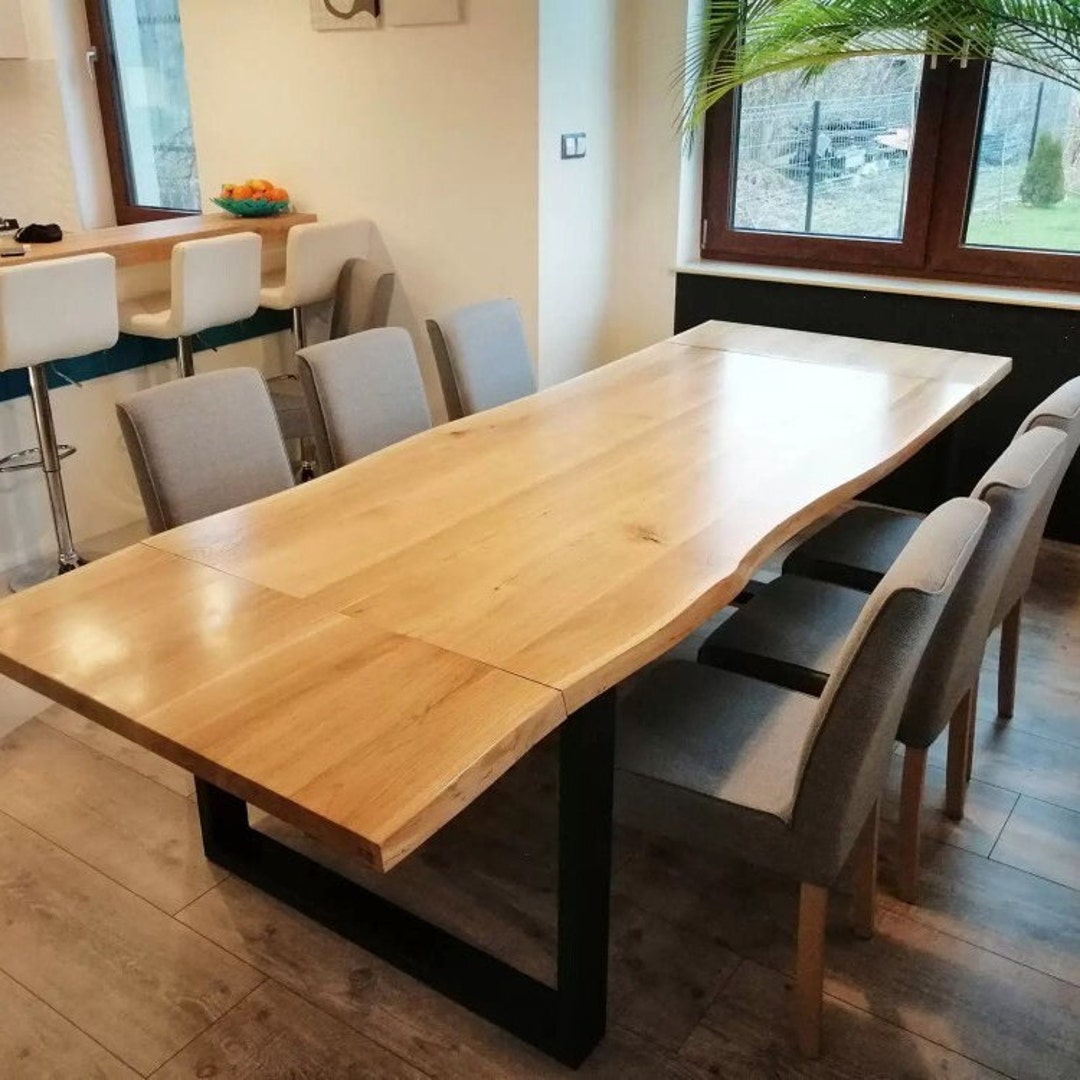 Extendable live 2024 edge dining table