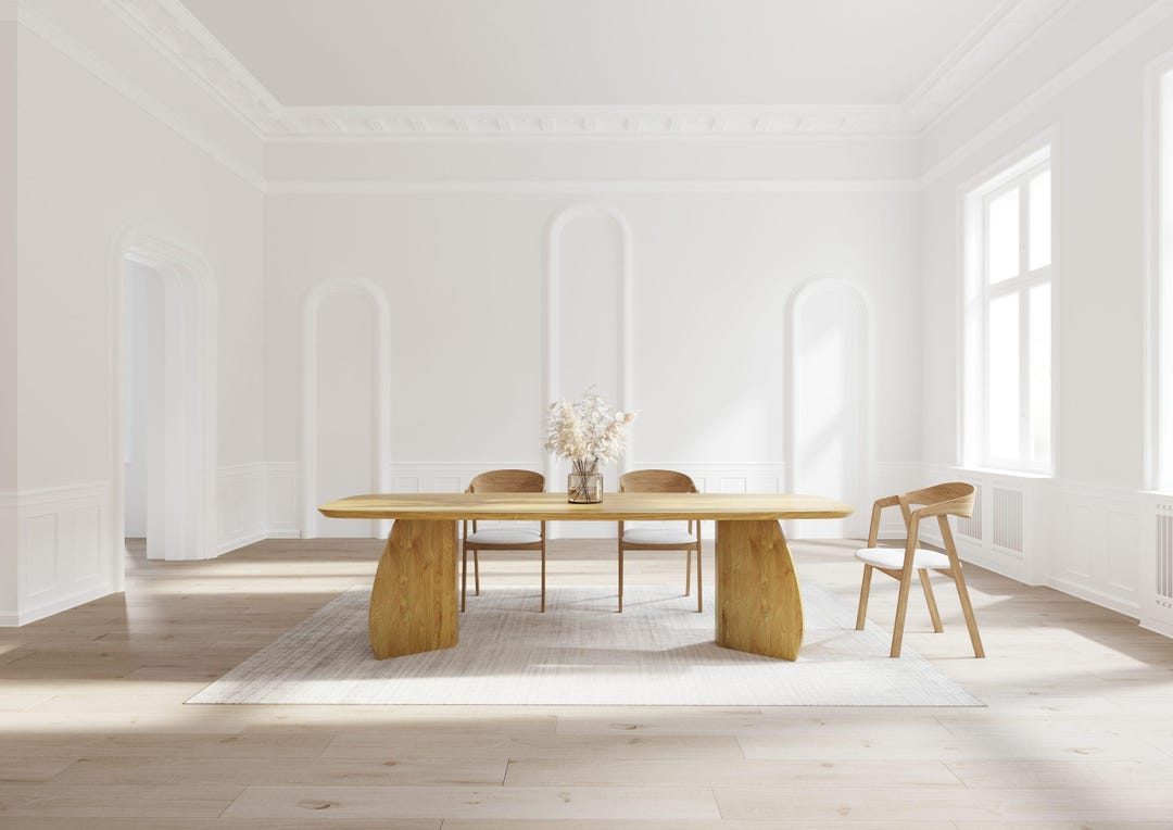 Solid Oak Dining Table With Wooden Base 0103 - Etsy UK