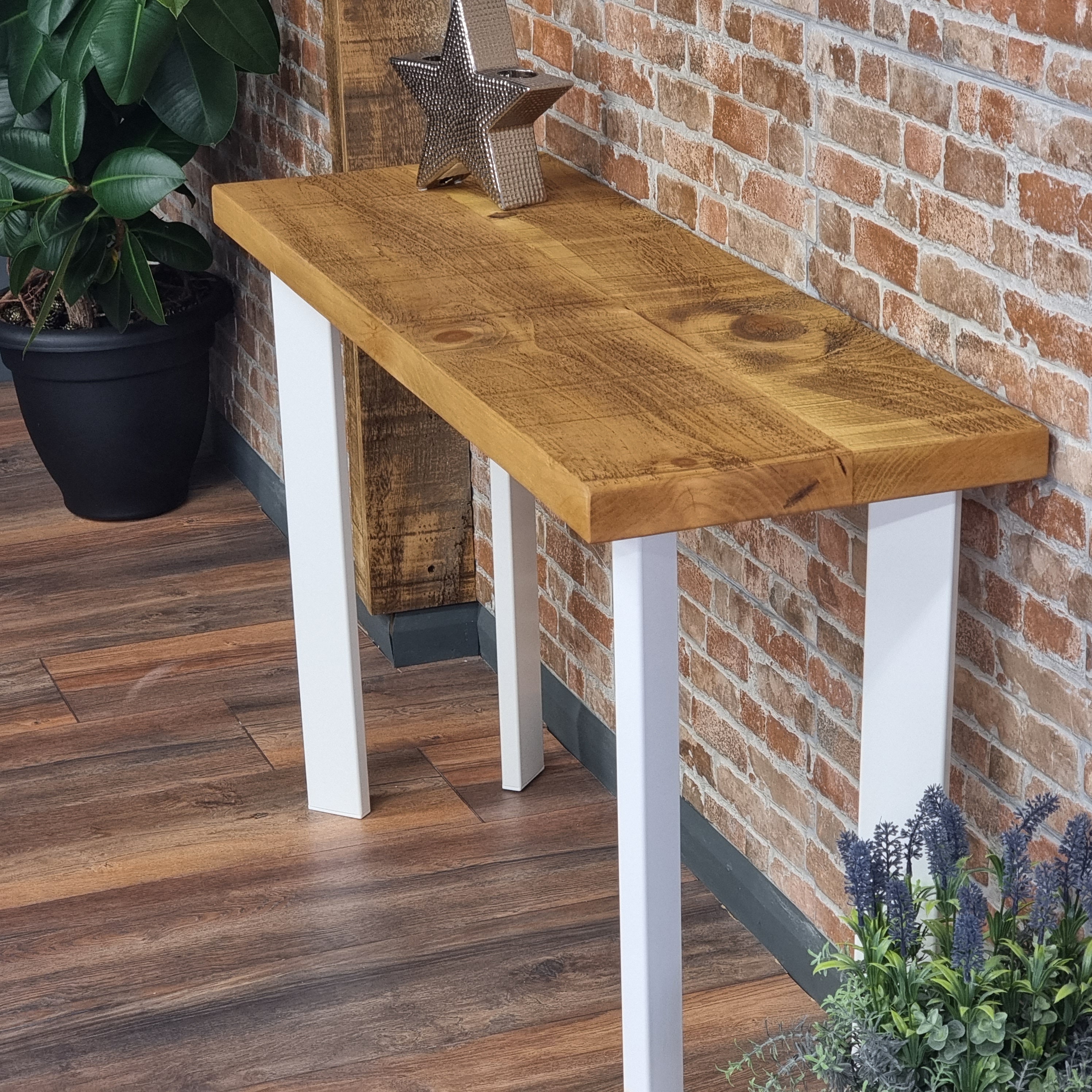 Table Console Industrielle Lincoln-Rustique, Table De Canapé D'entrée Pour Le Salon