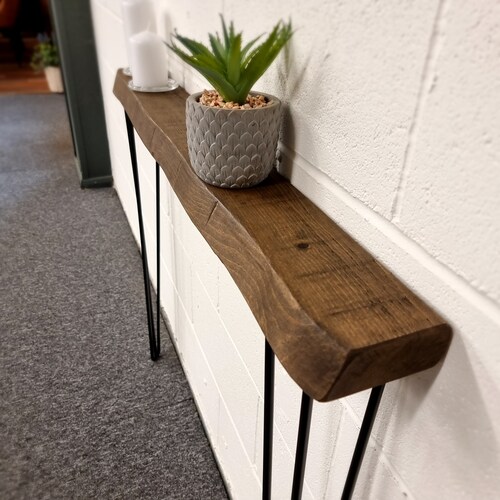Narrow Console Table With Hairpin Legs Wooden Rustic Hallway Etsy UK