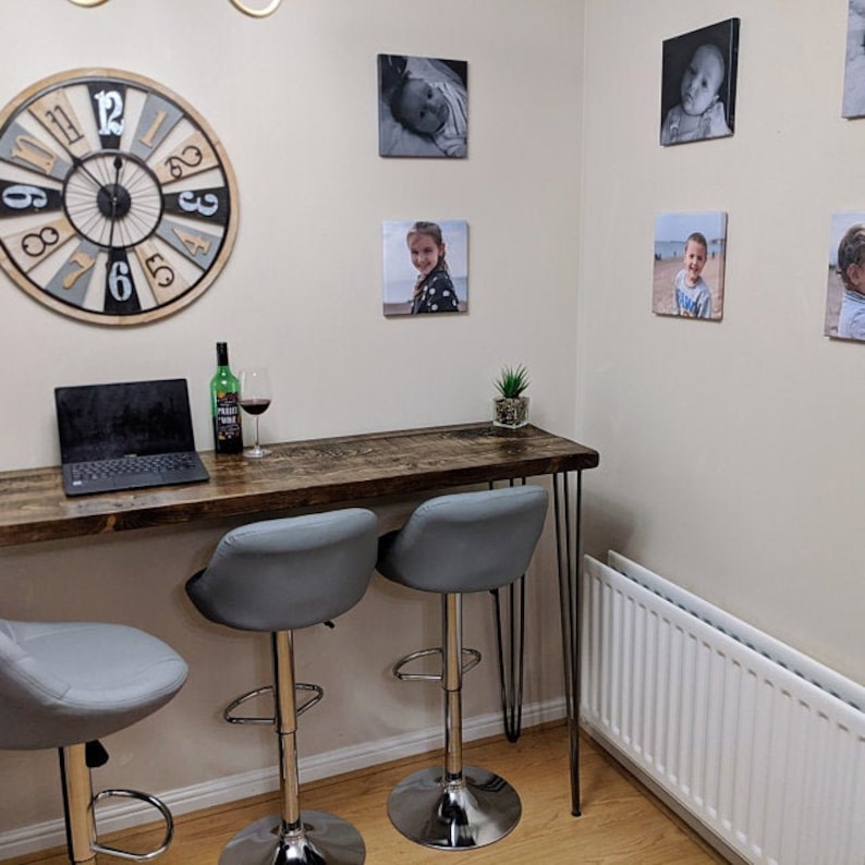 Rustic Breakfast Bar Worktop Kitchen Table Stool Etsy