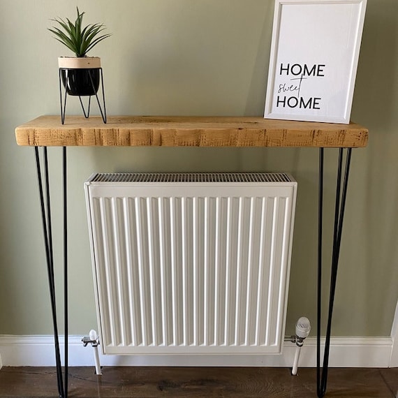 Reclaimed Console Table With Hairpin Legs 40mm Thick Rustic