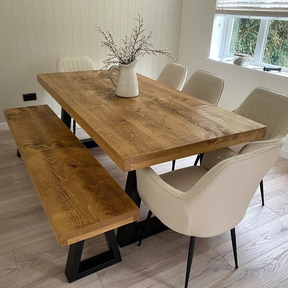 Industrial dining room table and chairs discount