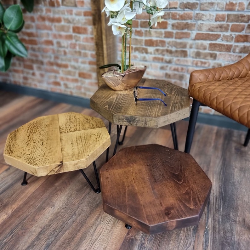 Rustic Octagon Side Table Coffee Table Christmas Tree Stand Etsy UK