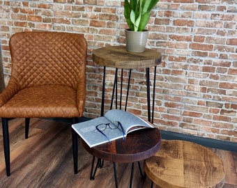table de chevet rustique luna - bois naturel