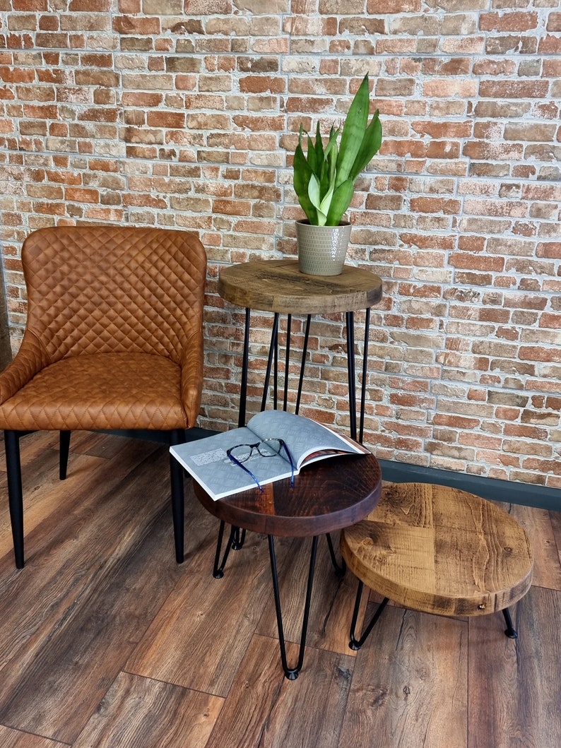 Rustic Round Side Table Coffee Table Christmas Tree Stand Etsy UK