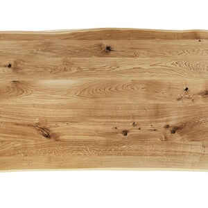 Live Edge Solid Oak Wood Dining Table With Crossover Frame Legs ...
