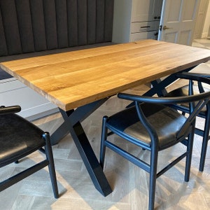 Solid Oak Dining Table with XS Frame Legs - DURABLE HARDWOOD