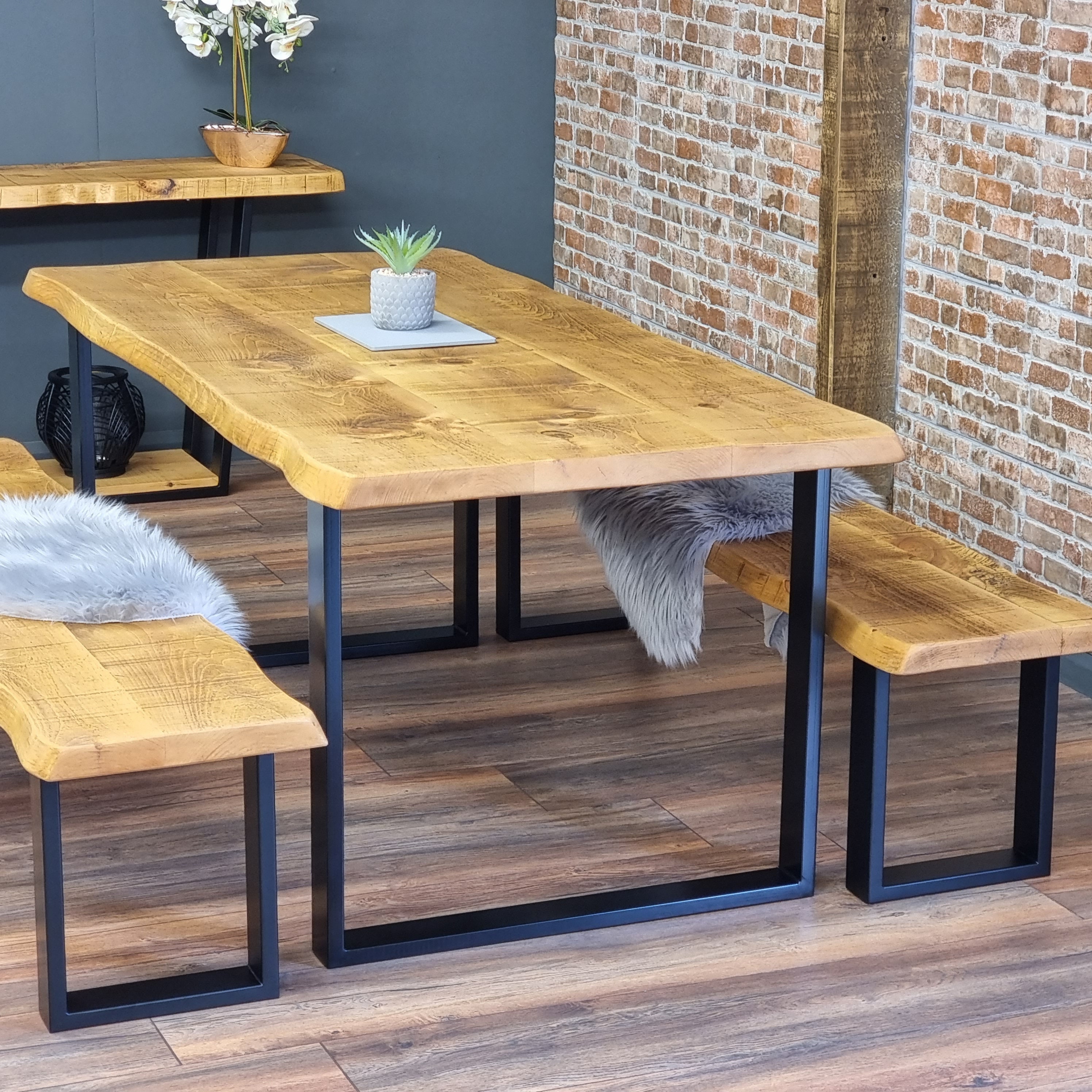 Mesa comedor industrial madera - Hipopótamo Muebles