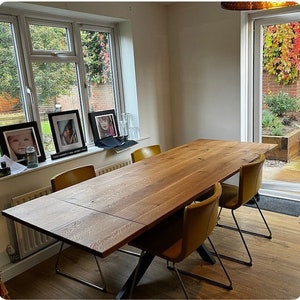 Solid Oak Extendable Dining Table With Spider Legs - Industrial ...
